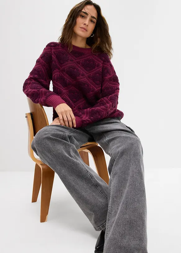 Strikket genser i boxy modell, bonprix