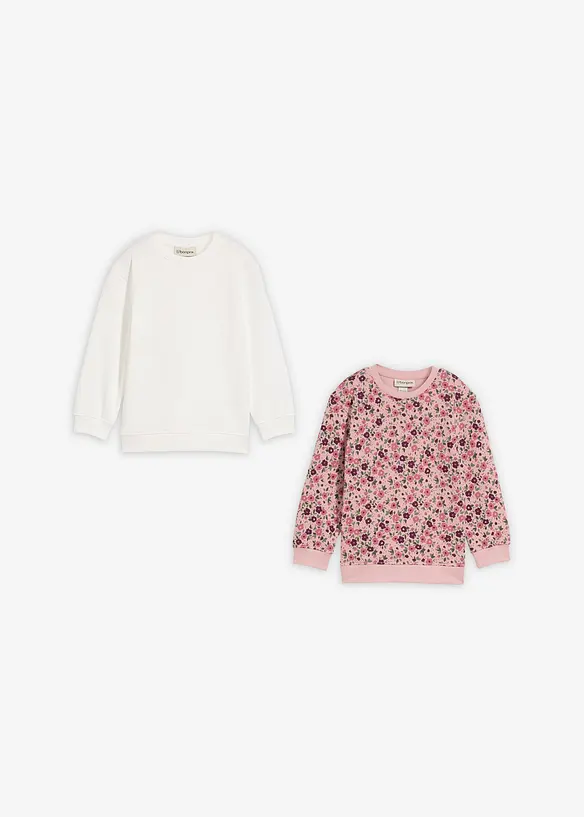 Sweatshirt i 100% økologisk bomull (2-pack), bonprix