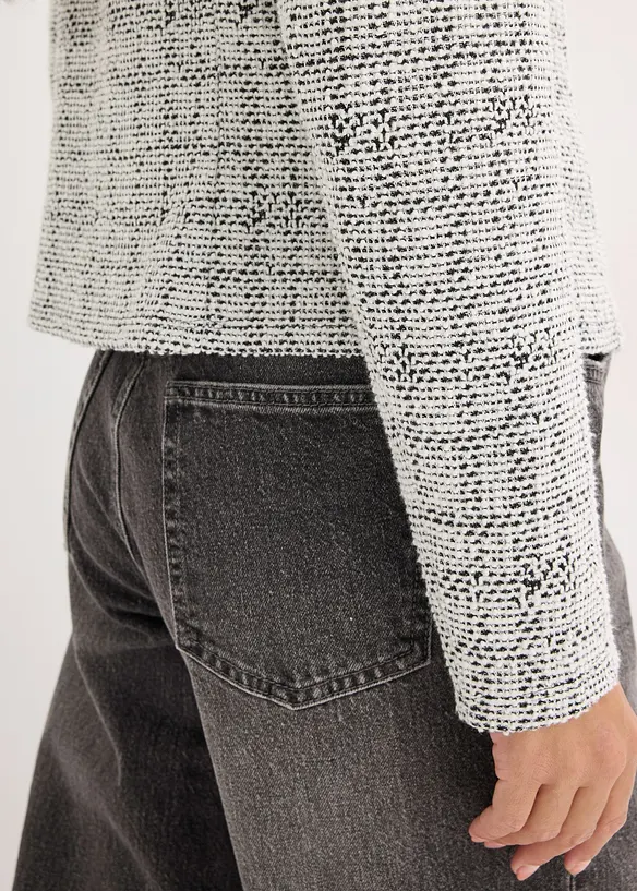 Bouclé-cardigan i bomull, bonprix