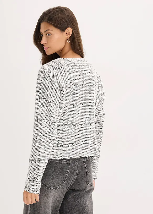 Bouclé-cardigan i bomull, bonprix