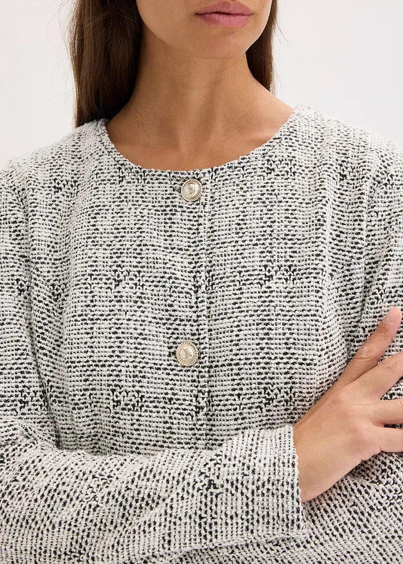 Bouclé-cardigan i bomull, bonprix