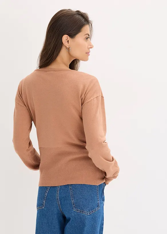 Finstrikket jakke av lett viskosemiks, bonprix