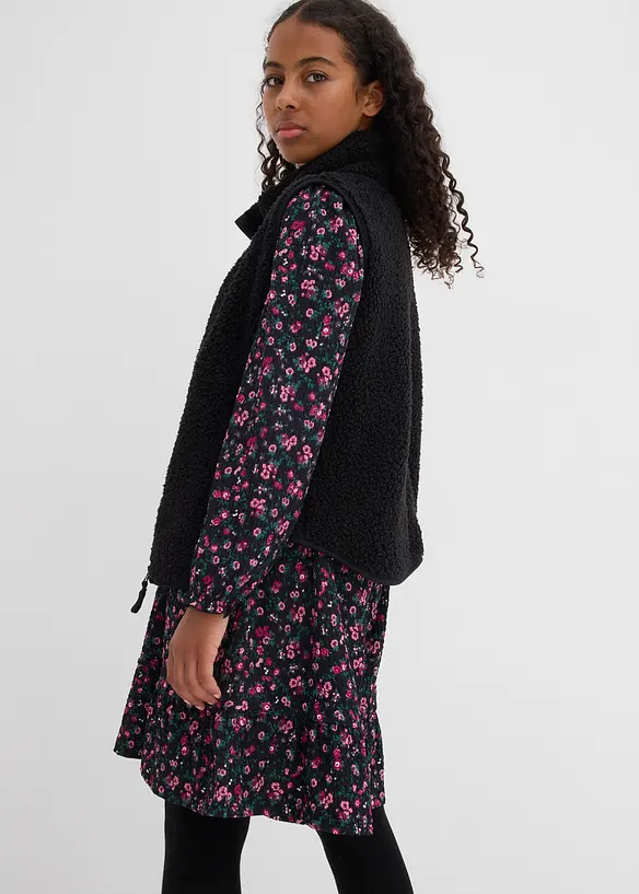 Jerseykjole av strukturet krinklet materiale, bonprix
