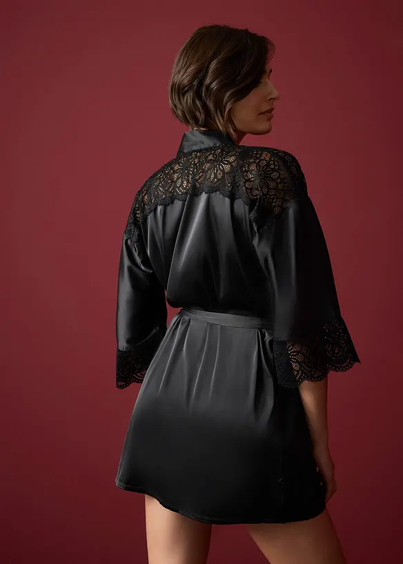 Kimono i sateng med glans, bonprix