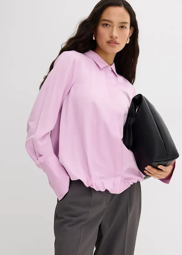 Satengbluse i viskosemiks, bonprix