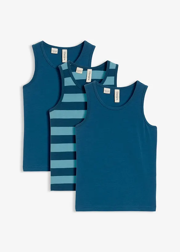 Singlet med myk, økologisk bomull (3-pack), bonprix