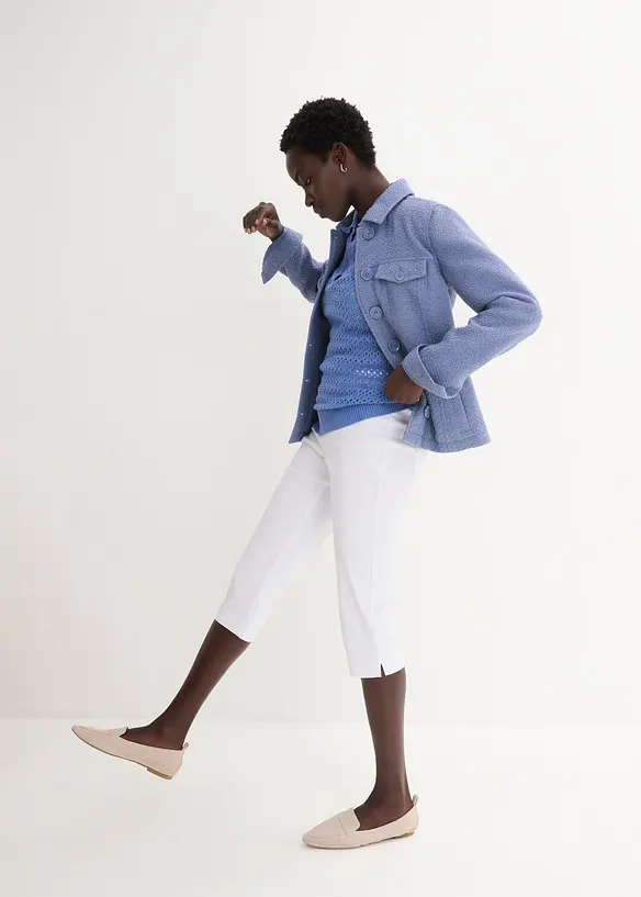 Capri-bukse med stretch og slip on-linning, bonprix