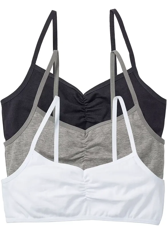 BH-topp med myk økologisk bomull (3-pack), bonprix