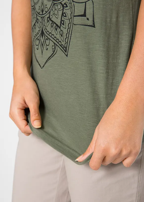 Topp i flammegarn, kort arm, bonprix