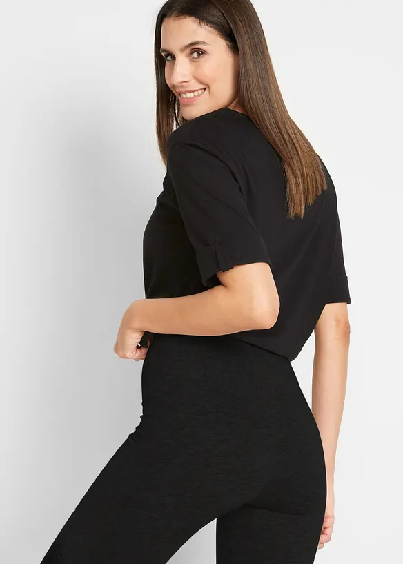 Caprileggings med rynking, 2-pack, bonprix