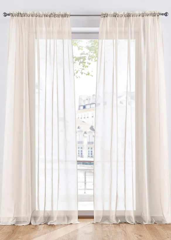 Gardin av lett voile (2-pack), bonprix