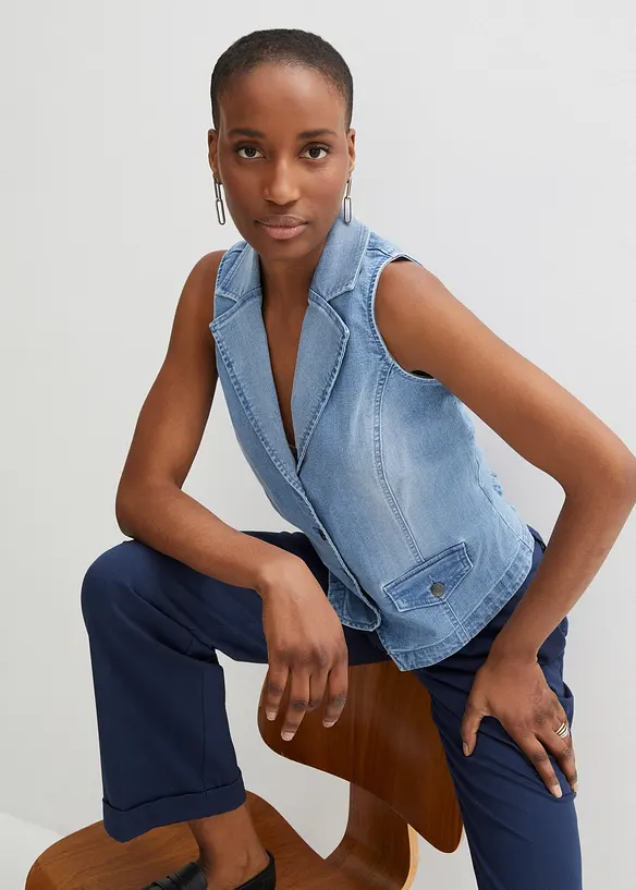 Vest i denim med stretch, bonprix