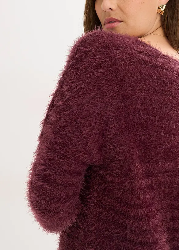Lang, fluffy genser, bonprix