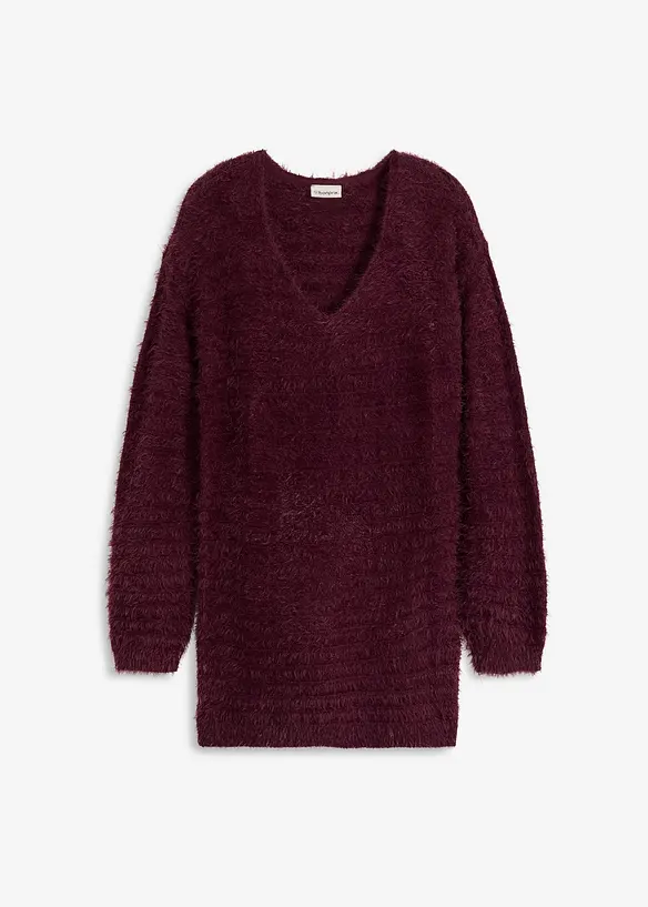 Lang, fluffy genser, bonprix