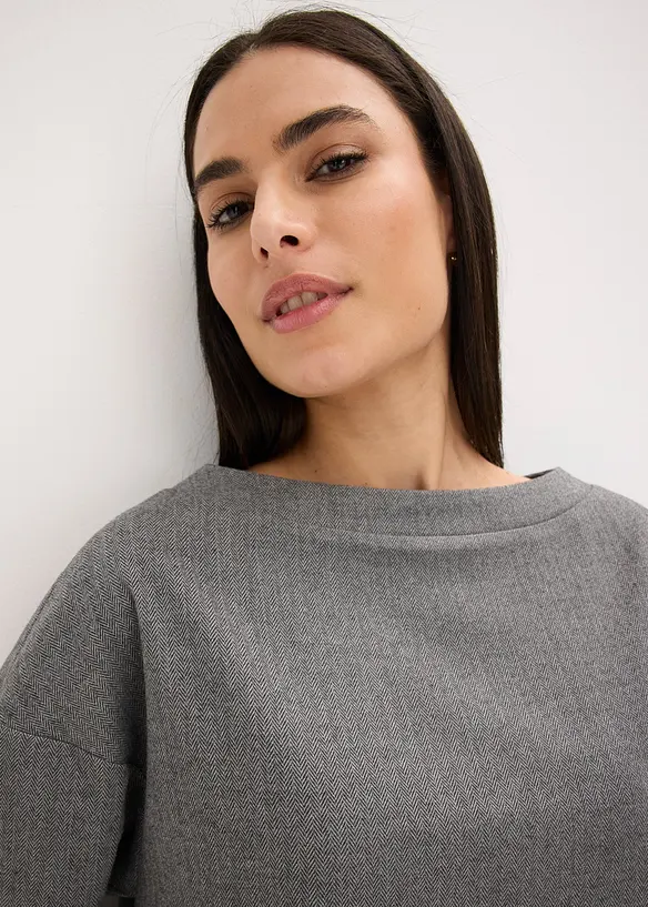 Tunika i formstabilt materiale med fiskebensm&oslash;nster, bonprix