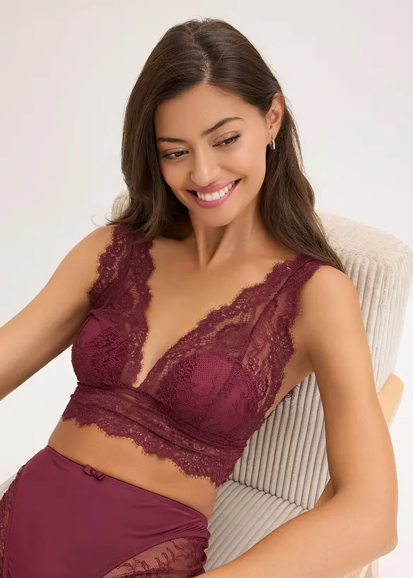 Bralette i tynt blondemateriale, bonprix