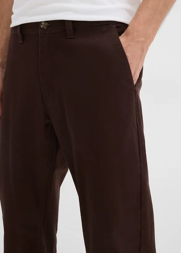 Relaxed Fit stretch-chinos med &oslash;kologisk bomull, Straight, bonprix