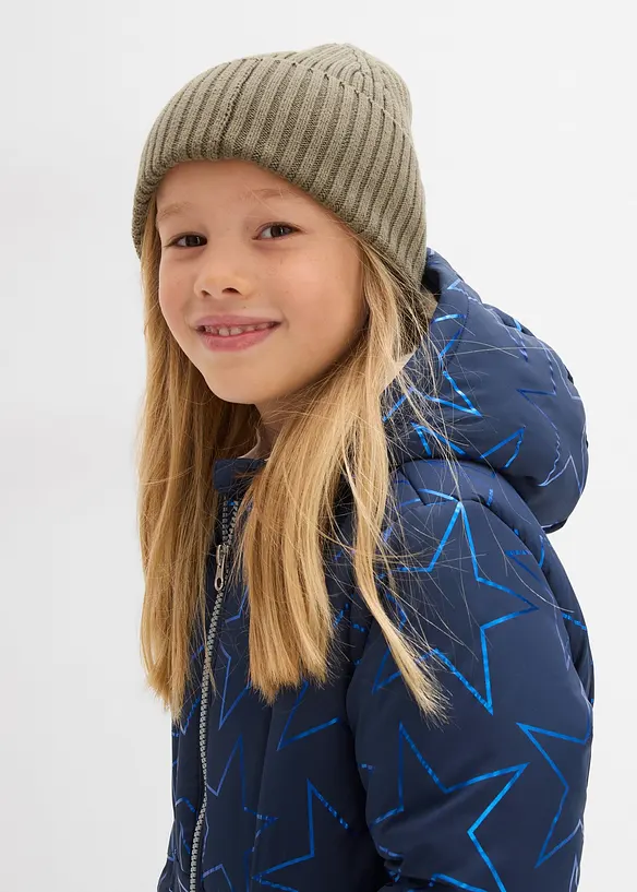 Vannavvisende vinterjakke med teddyfôr, bonprix