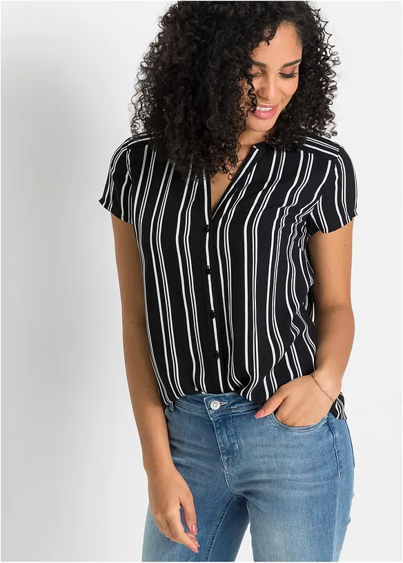 Kortermet bluse i 100% viskose, bonprix