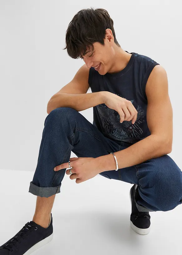 Singlet i vasket stil ,av 100% økologisk bomull, bonprix