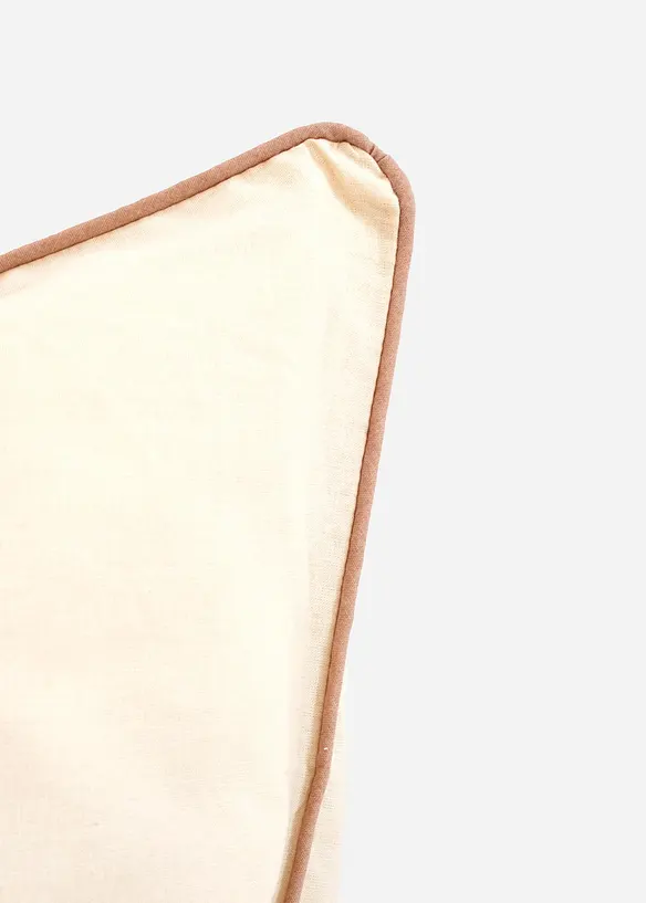 Sengesett i bomullslerret med kontrastfarget passepoil, bonprix