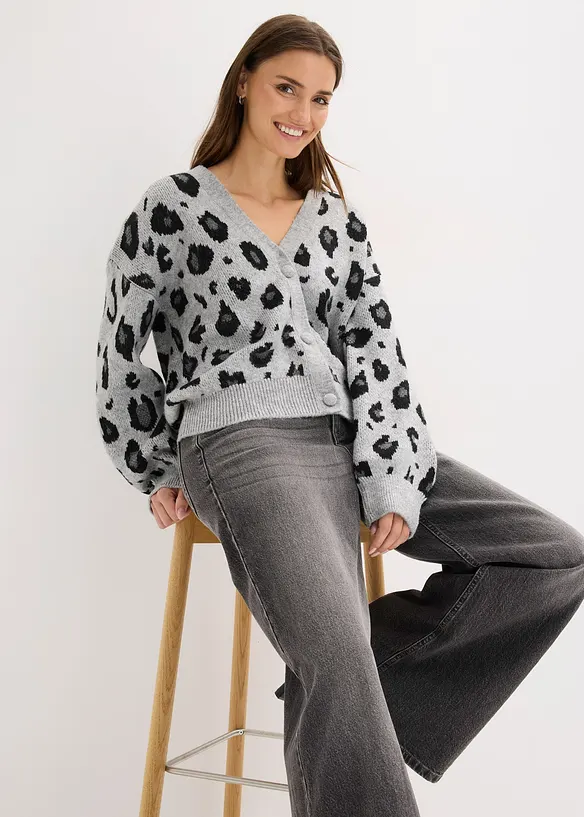 Mønstret cardigan, bonprix