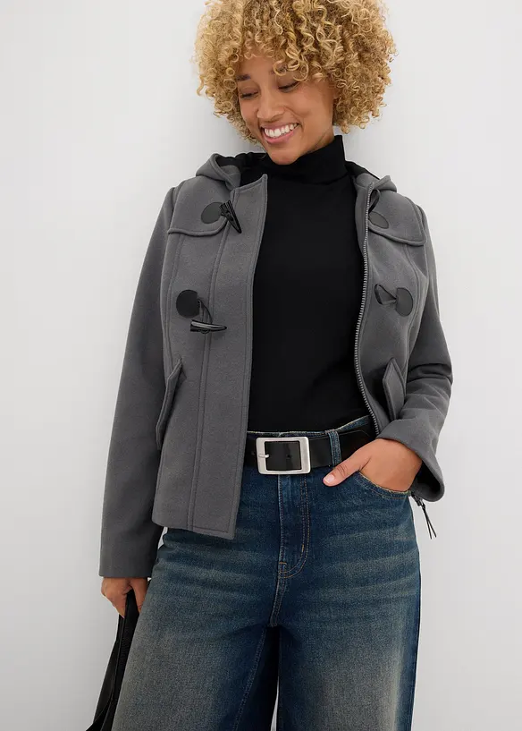 Duffeljakke i ullstil, bonprix