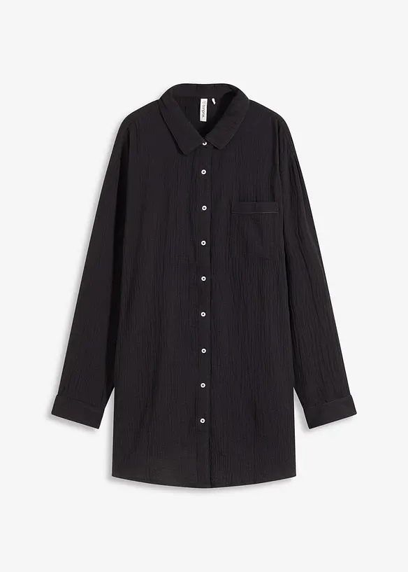 Loungewear-skjorte i musselin, oversized, bonprix