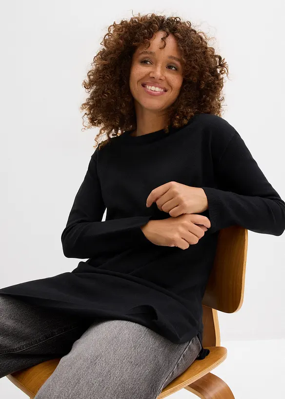 Lang genser med resirkulert bomull, bonprix