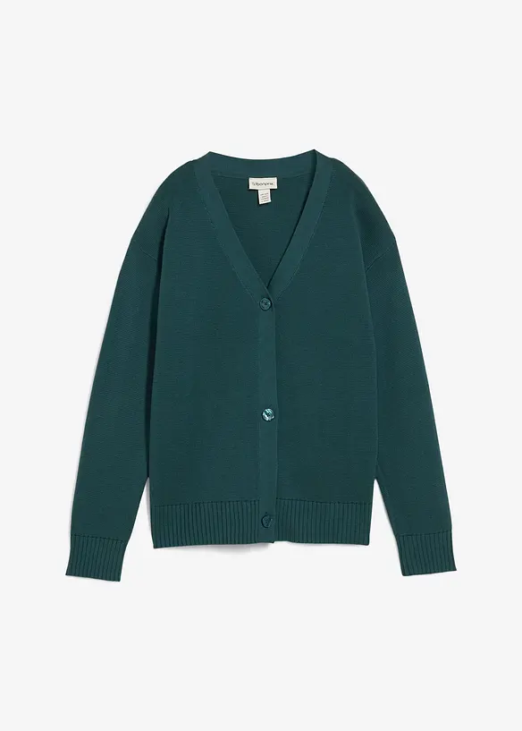 Cardigan i formstabil ribbestrikk, bonprix