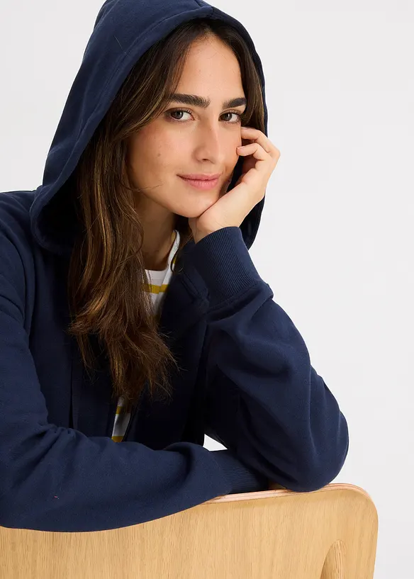 Lang sweatshirt med glidelås, bonprix