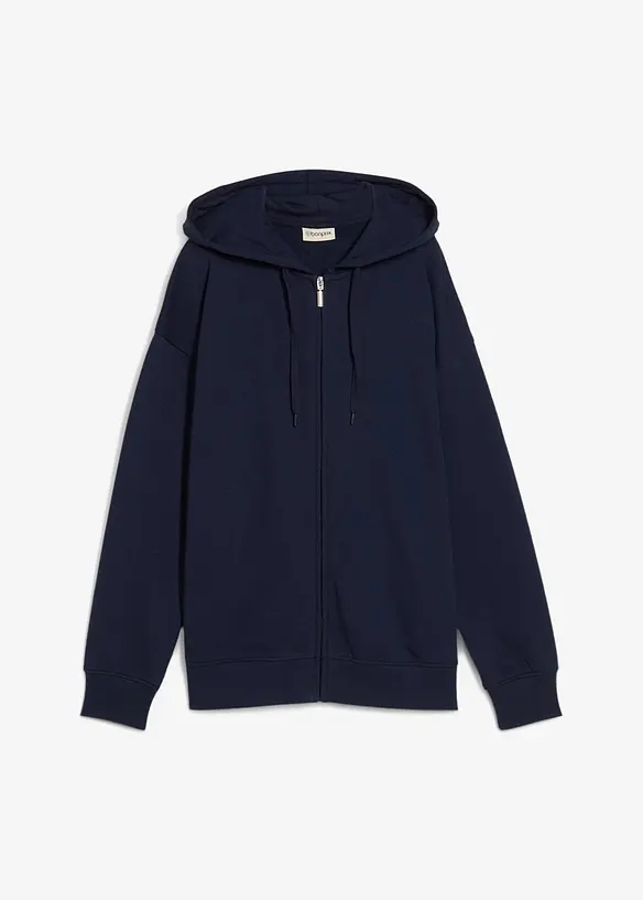 Lang sweatshirt med glidelås, bonprix