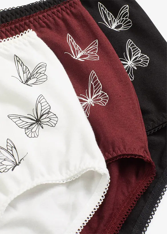 High Waist-truse med økologisk bomull (3-pack), bonprix