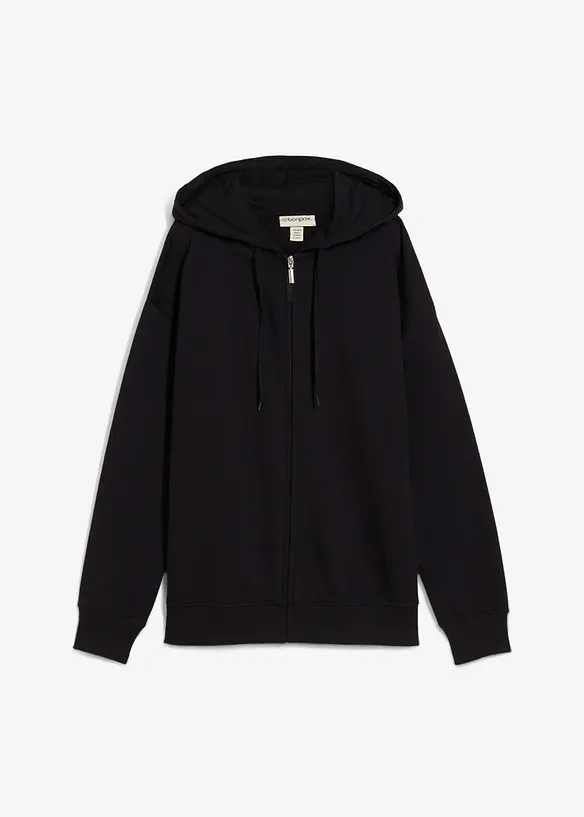 Lang sweatshirt med glidel&aring;s, bonprix