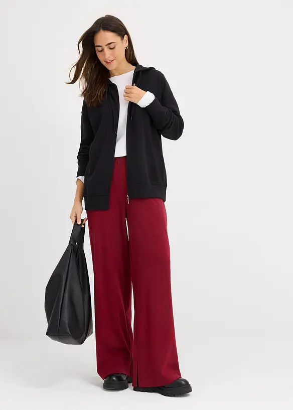 Lang sweatshirt med glidel&aring;s, bonprix