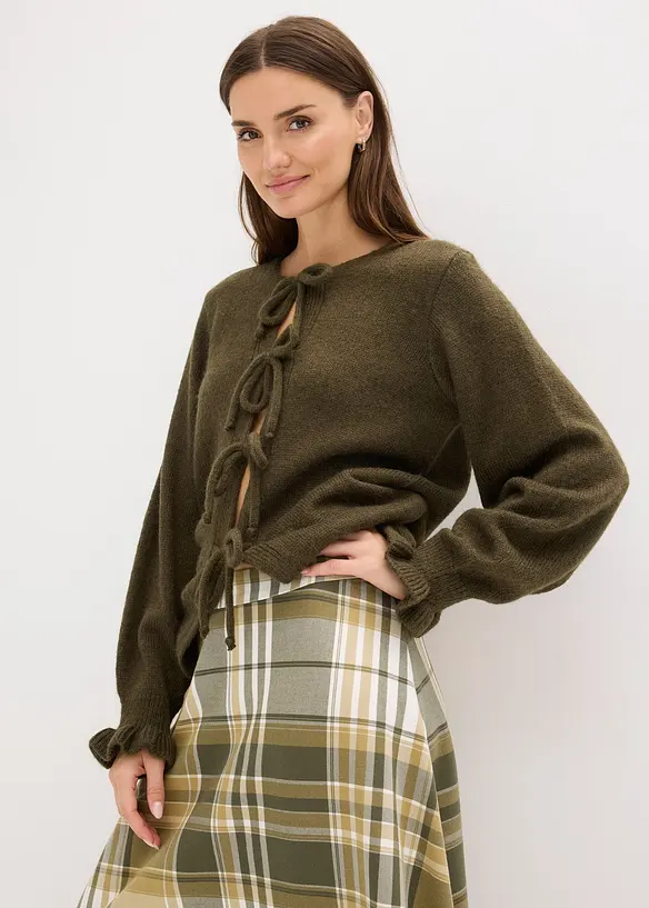 Oversized cardigan i mykt materiale med ull, bonprix