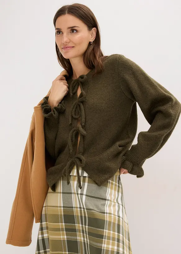 Oversized cardigan i mykt materiale med ull, bonprix