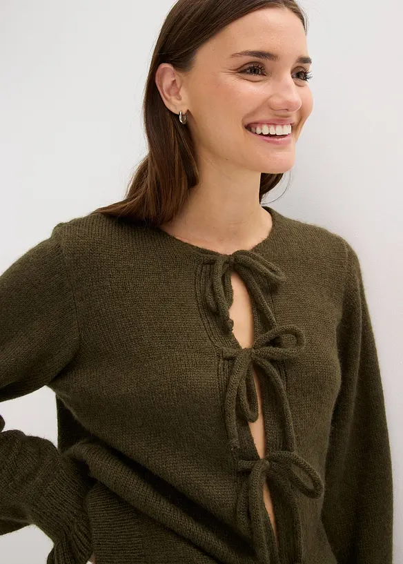 Oversized cardigan i mykt materiale med ull, bonprix