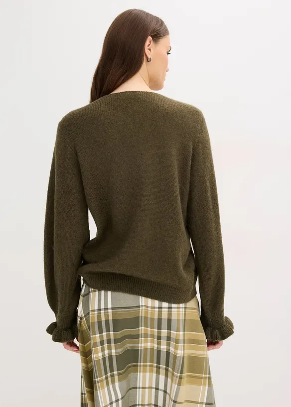 Oversized cardigan i mykt materiale med ull, bonprix