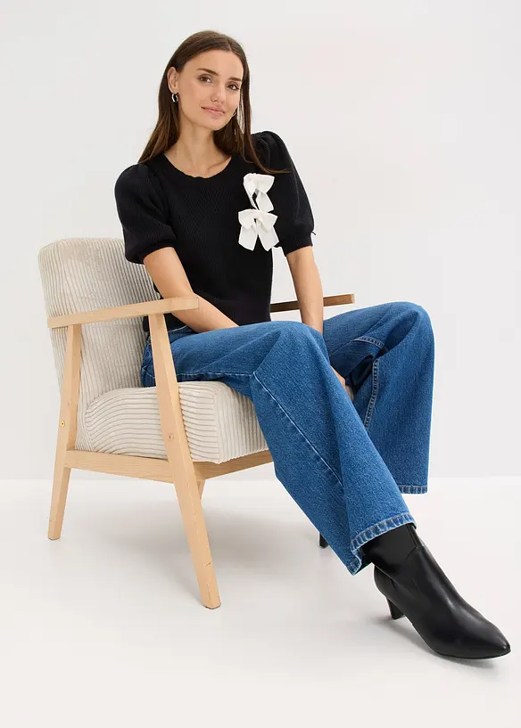 Genser med applikerte sl&oslash;yfer, bonprix