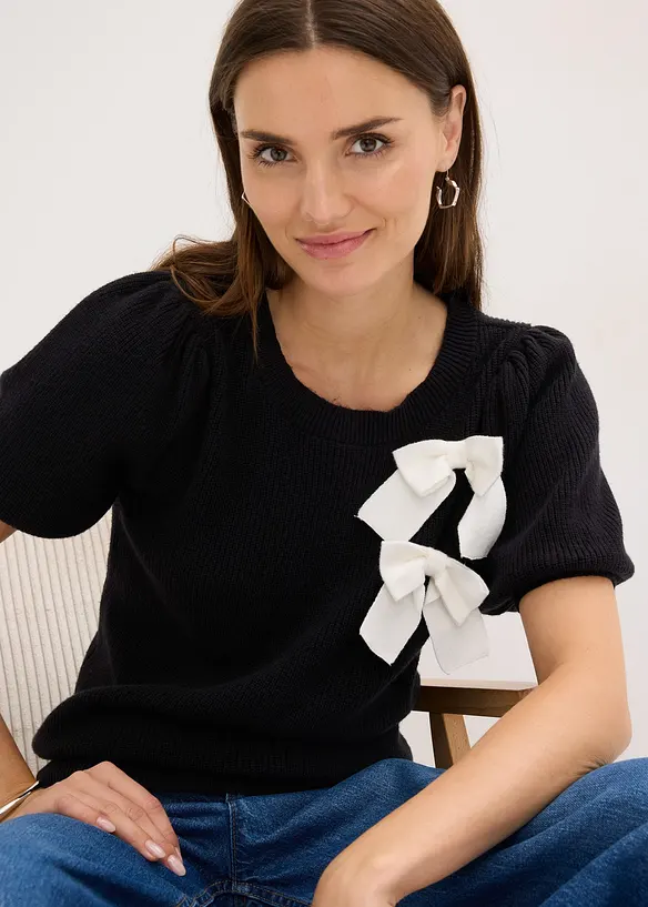 Genser med applikerte sl&oslash;yfer, bonprix