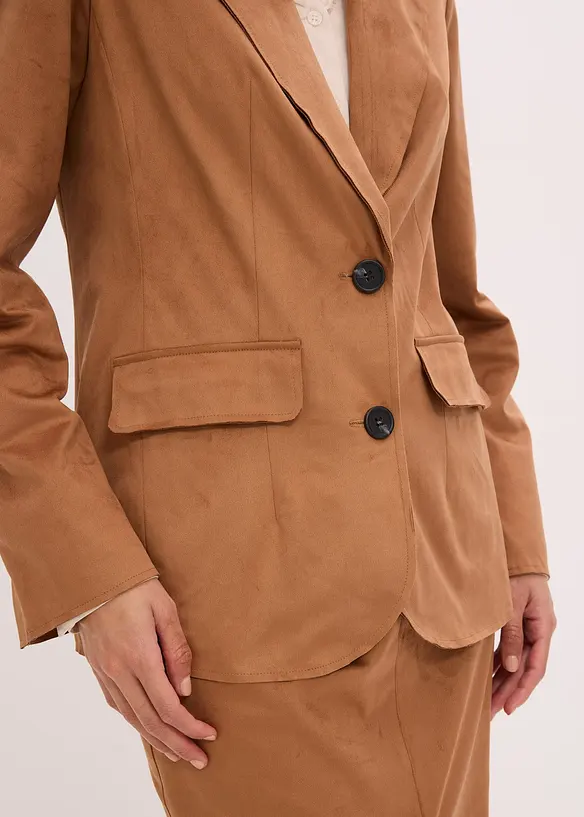 Blazer i semsket skinn, bonprix