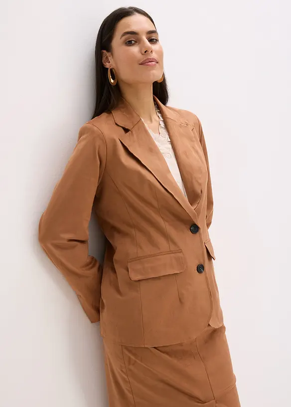 Blazer i semsket skinn, bonprix