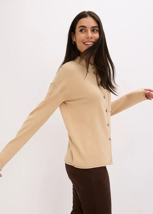 Finstrikket skjorte, bonprix