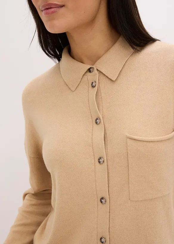 Finstrikket skjorte, bonprix