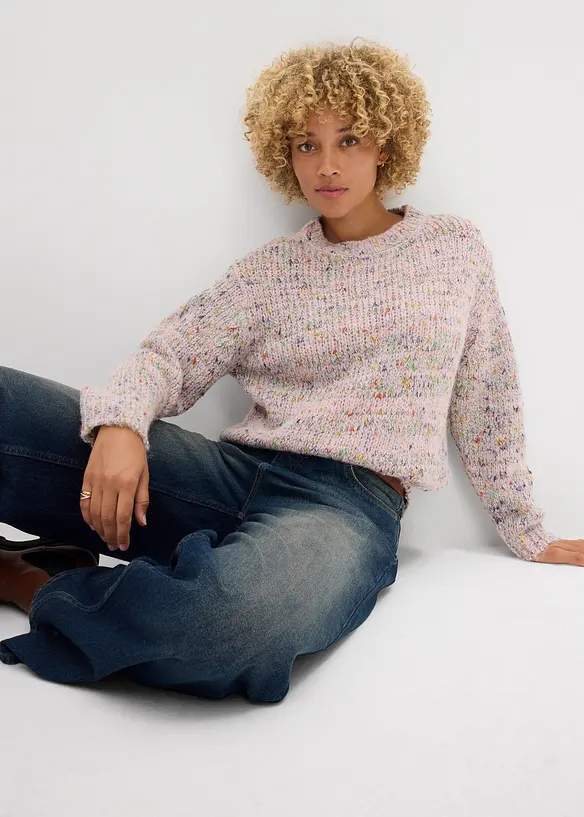 Oversized genser i noppegarn, bonprix