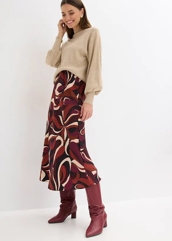 Midiskj&oslash;rt i lett sateng, bonprix