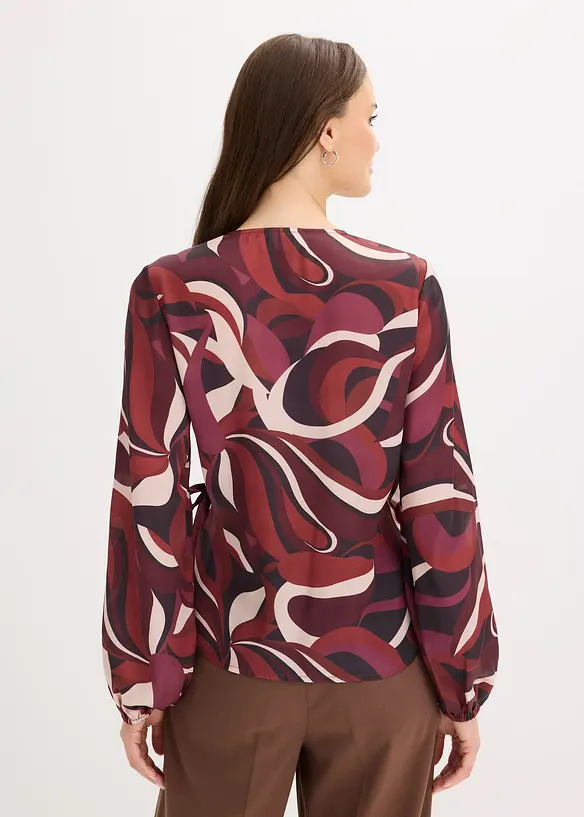 Omslagsbluse i lett sateng, bonprix