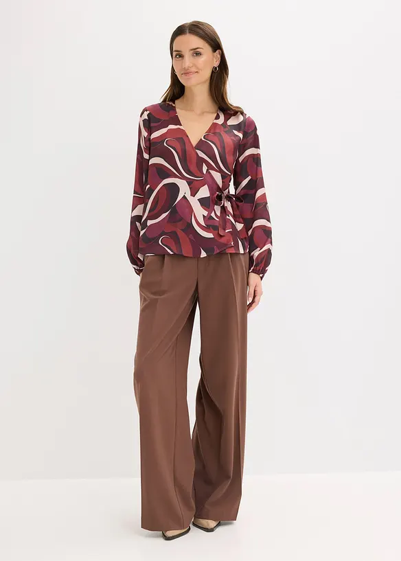 Omslagsbluse i lett sateng, bonprix