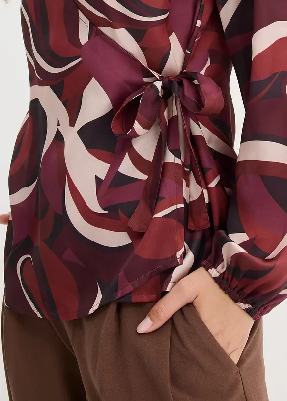 Omslagsbluse i lett sateng, bonprix